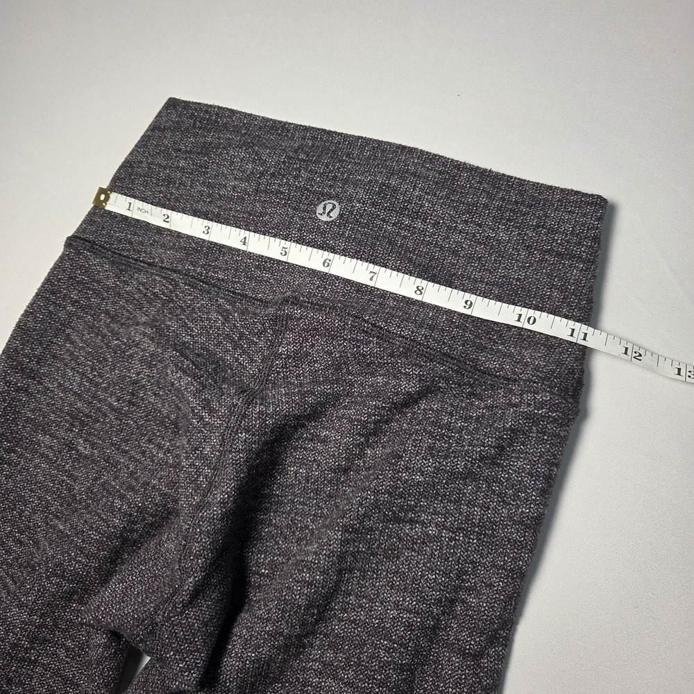 LULULEMON Wunder Under Heather Grey Variegated Knit Leggings Size 4 - Picture 6 of 13